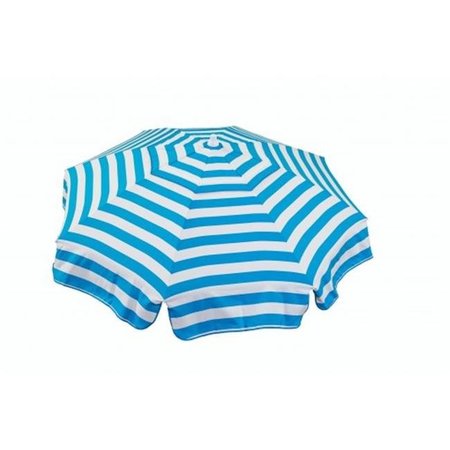 HEININGER HOLDINGS LLC Heininger Holdings 1387 Italian 6 ft. Umbrella Acrylic Stripes Turquoise And White - Patio Pole 1387